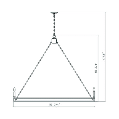 Dennison Chandelier - line drawing.