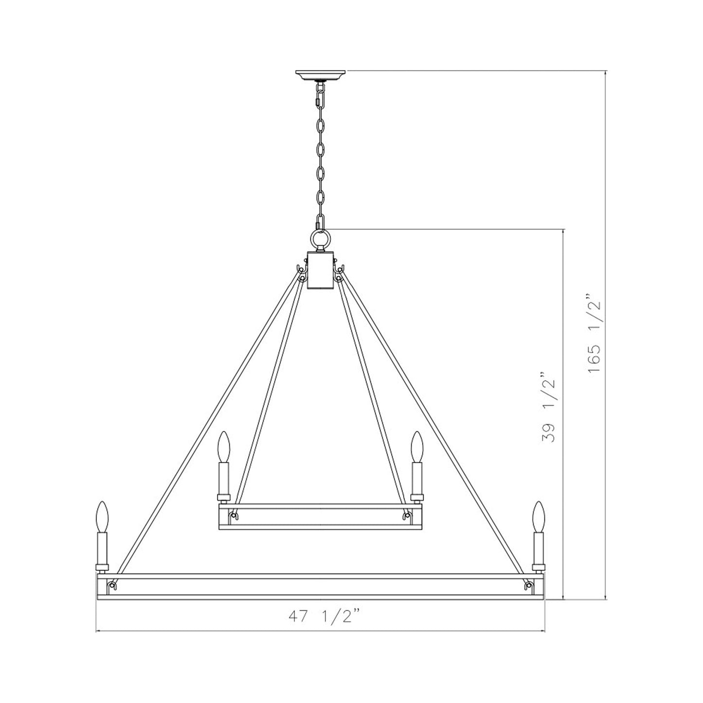 Dennison Chandelier - line drawing.