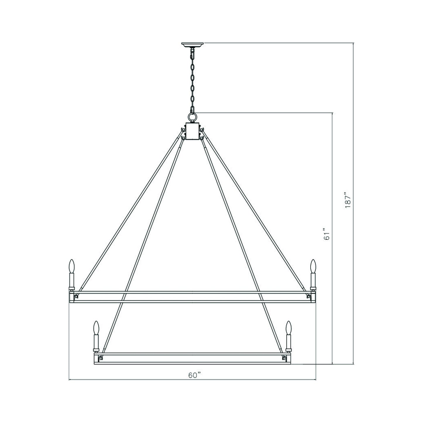 Dennison Chandelier - line drawing.