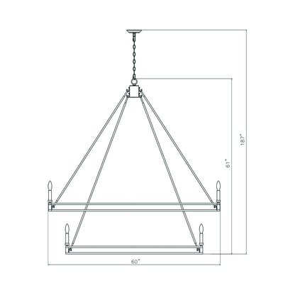 Dennison Chandelier - line drawing.