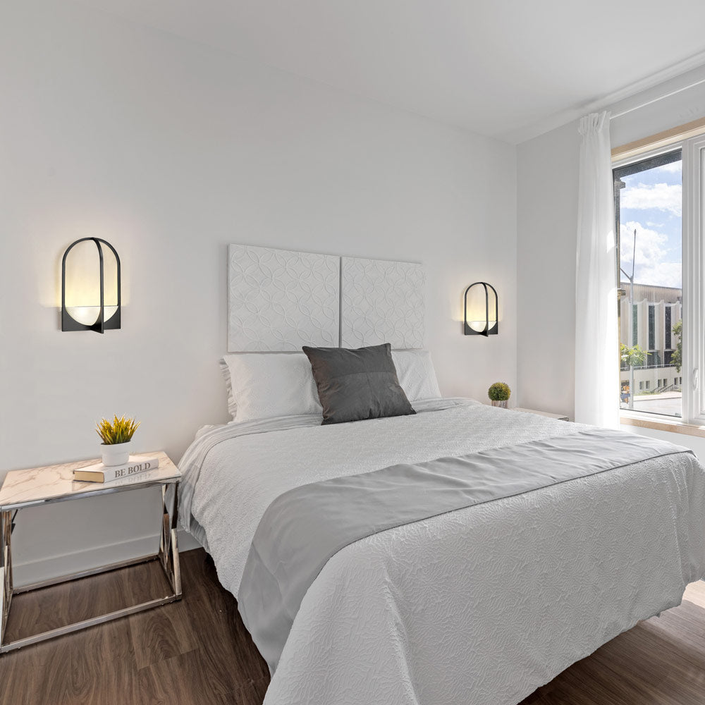 Devon Wall Light in bedroom.