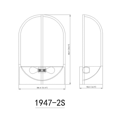 Devon Wall Light - line drawing.