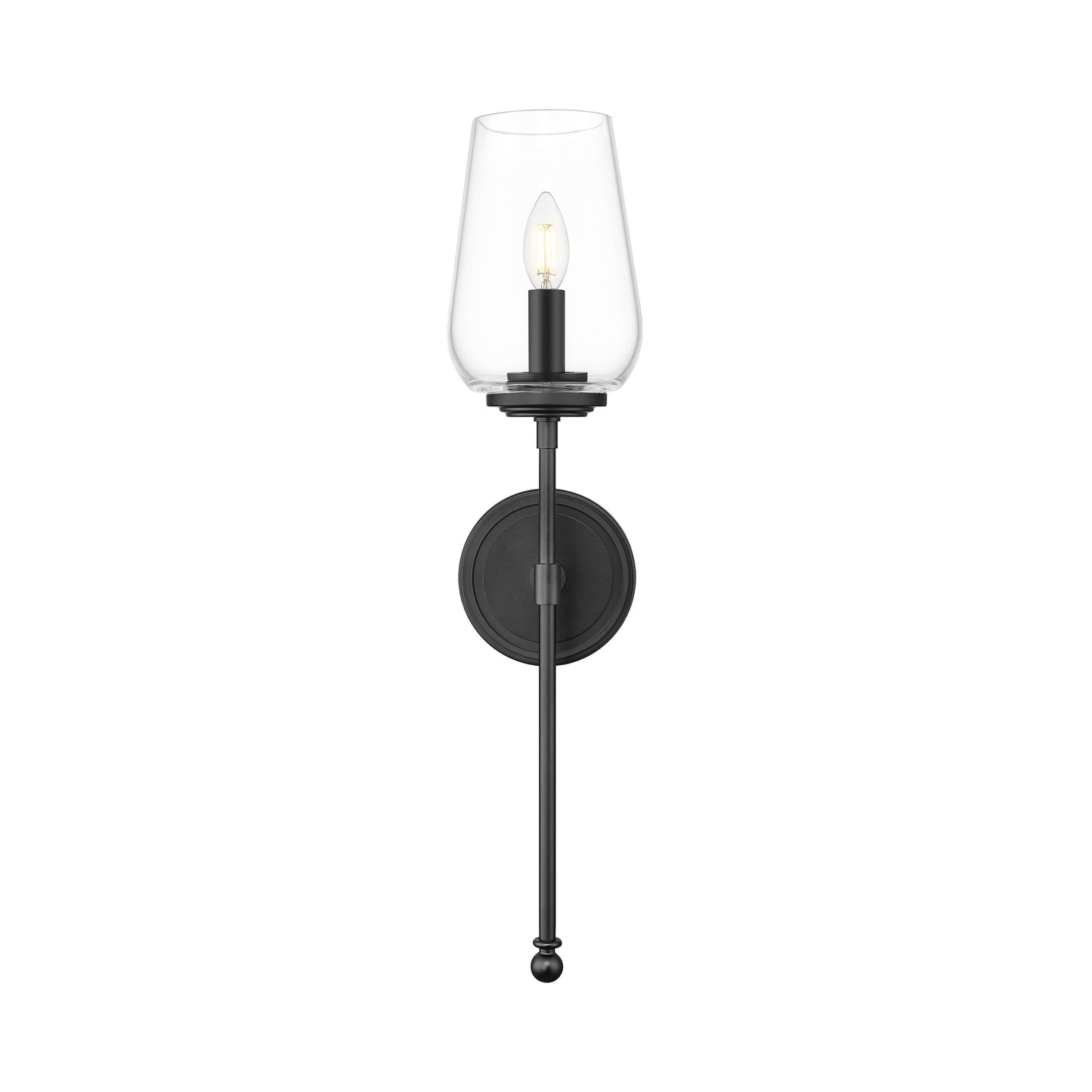 Dominique Wall Light in Matte Black.
