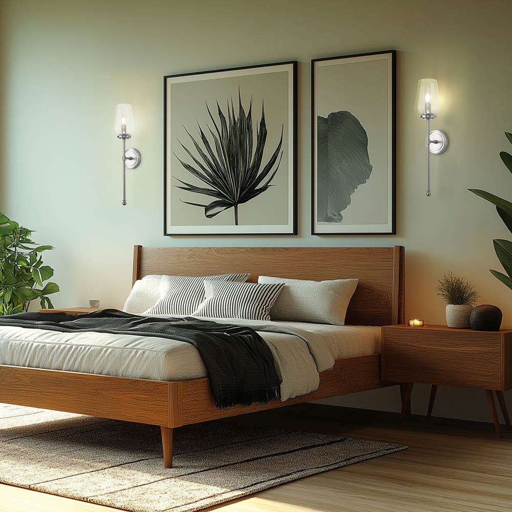 Dominique Wall Light in bedroom.