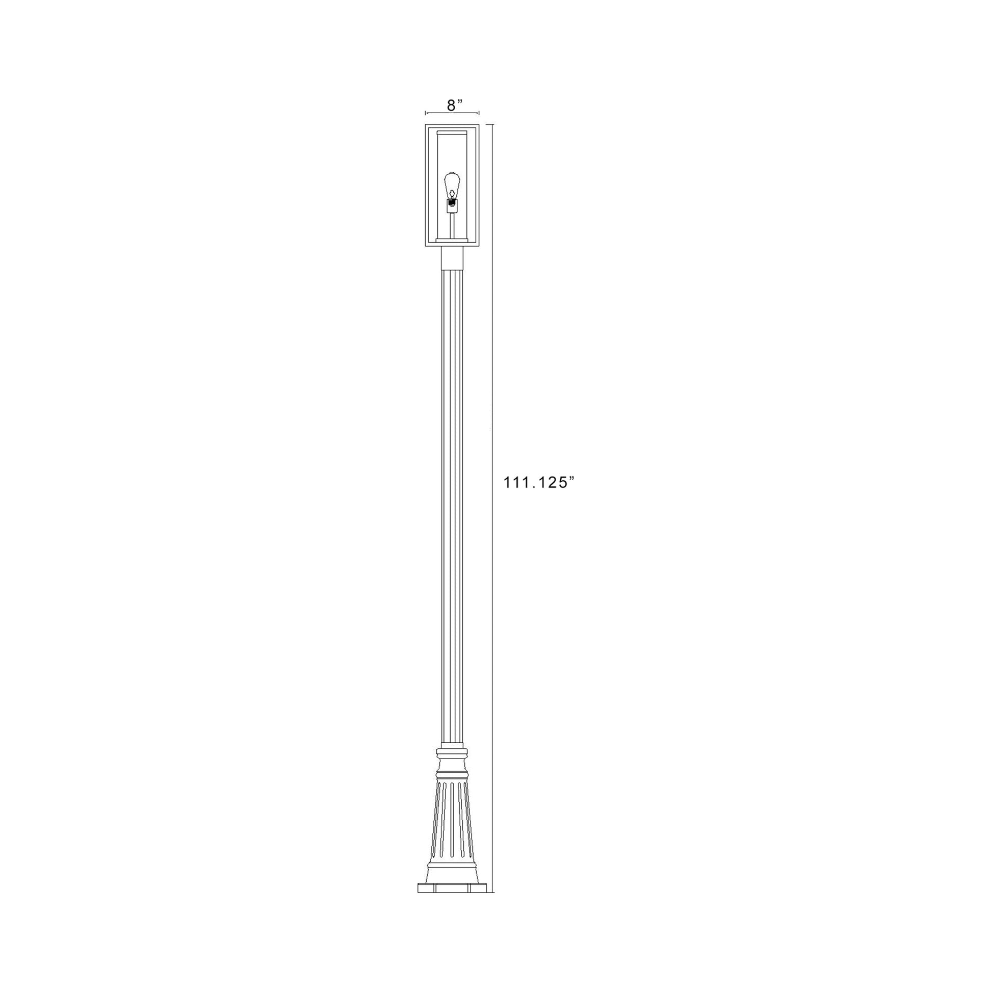 Dunbroch 519P Outdoor Post Light - line drawing.