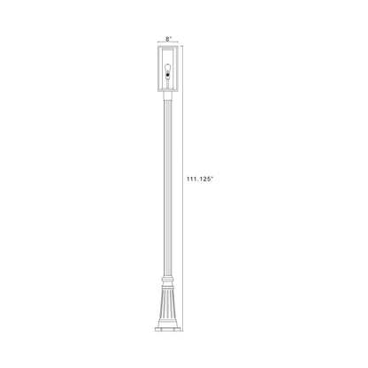 Dunbroch 519P Outdoor Post Light - line drawing.