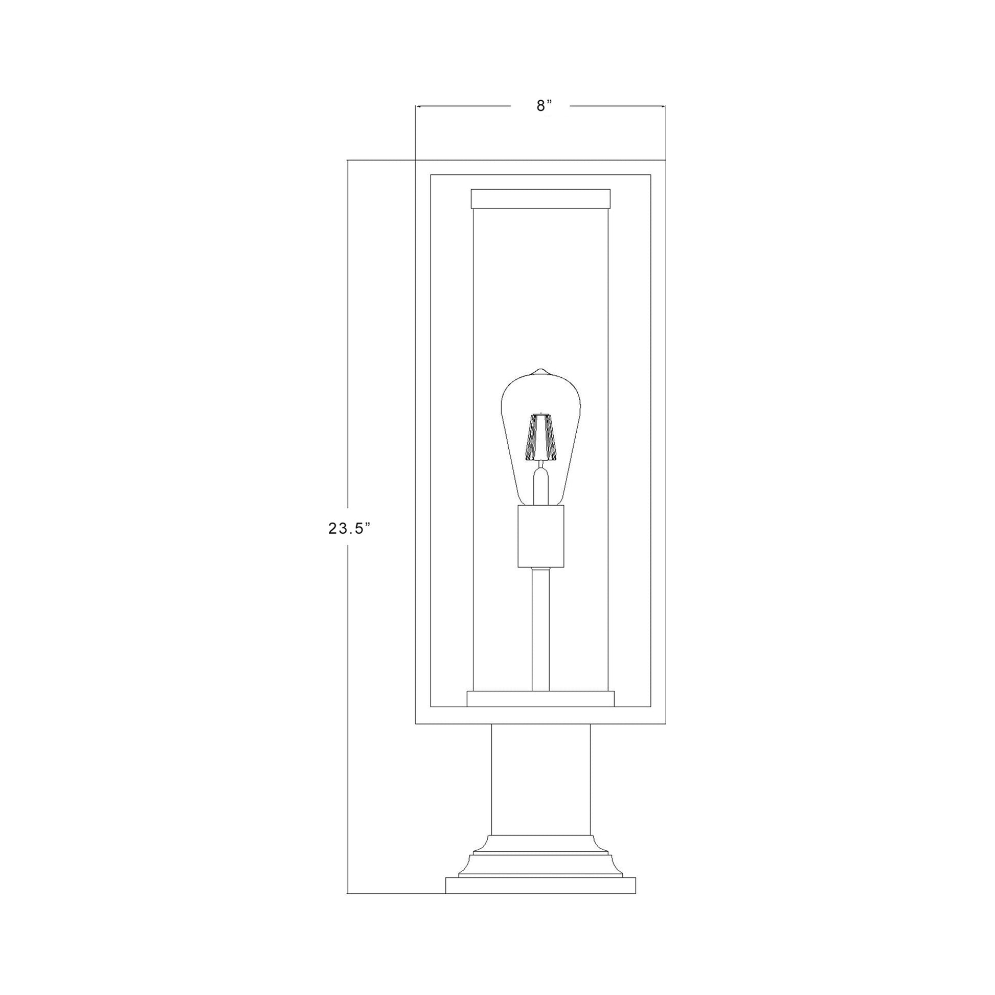 Dunbroch 533PM Outdoor Pier Mount Light - line drawing.