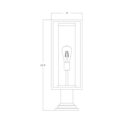 Dunbroch 533PM Outdoor Pier Mount Light - line drawing.