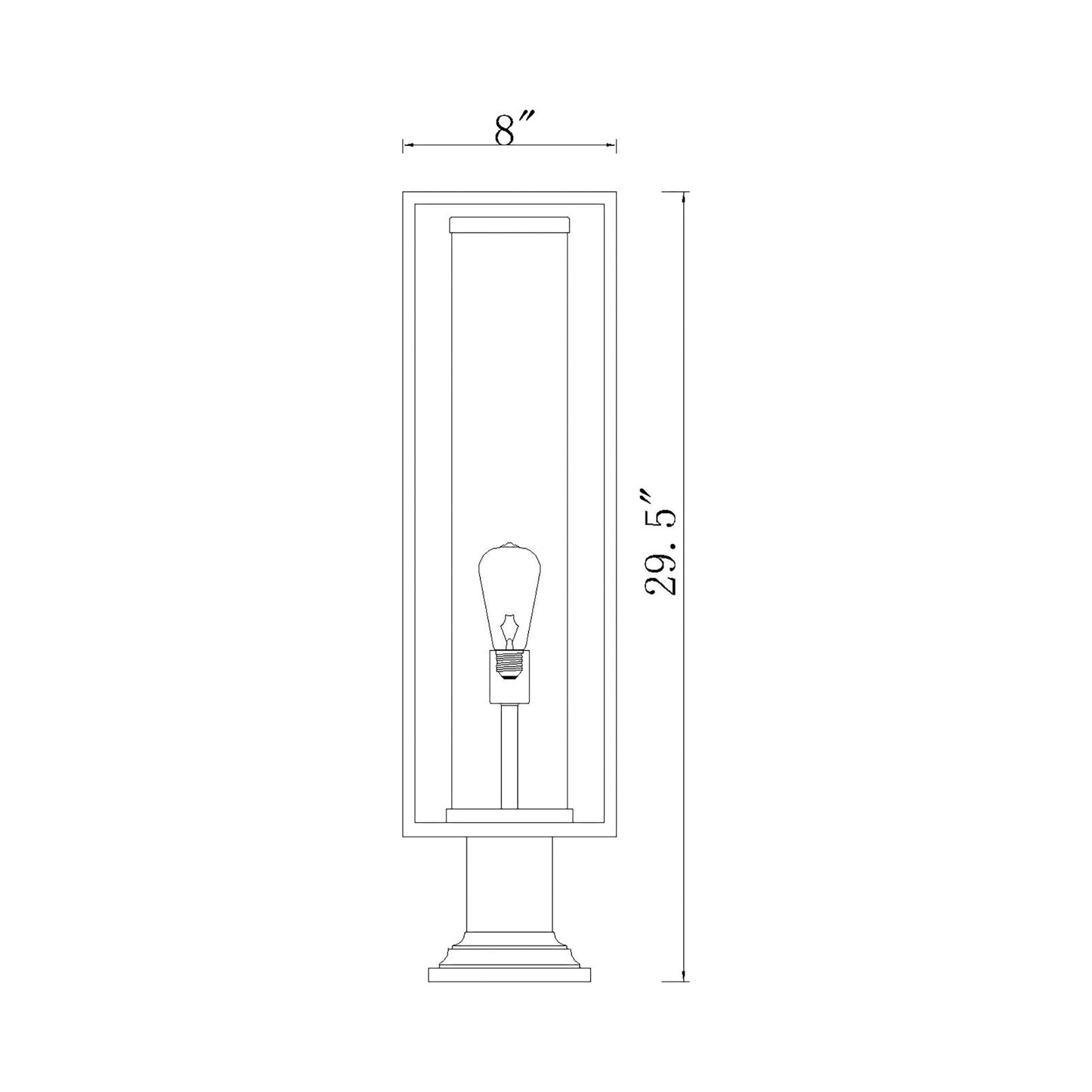 Dunbroch 533PM Outdoor Pier Mount Light - line drawing.