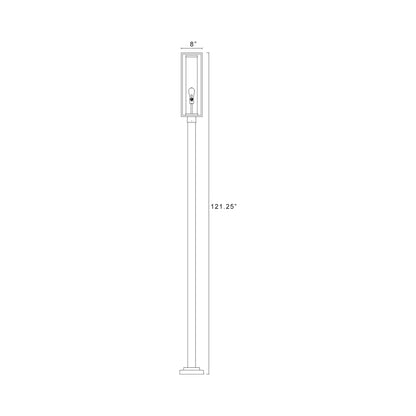 Dunbroch 536P Outdoor Post Light - line drawing.