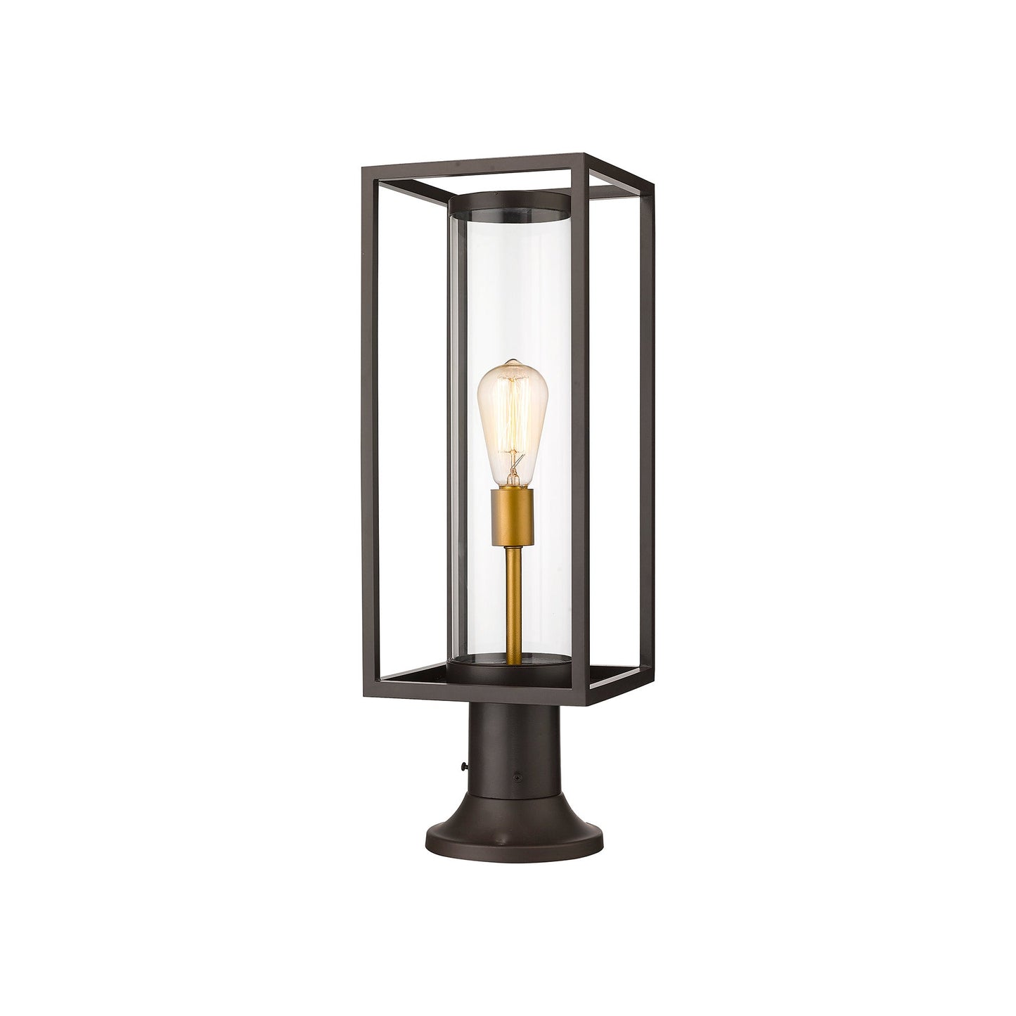 Dunbroch 553PM Outdoor Pier Mount Light in Deep Bronze/Outdoor Brass (23.63-Inch).