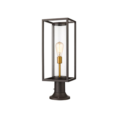 Dunbroch 553PM Outdoor Pier Mount Light in Deep Bronze/Outdoor Brass (23.63-Inch).