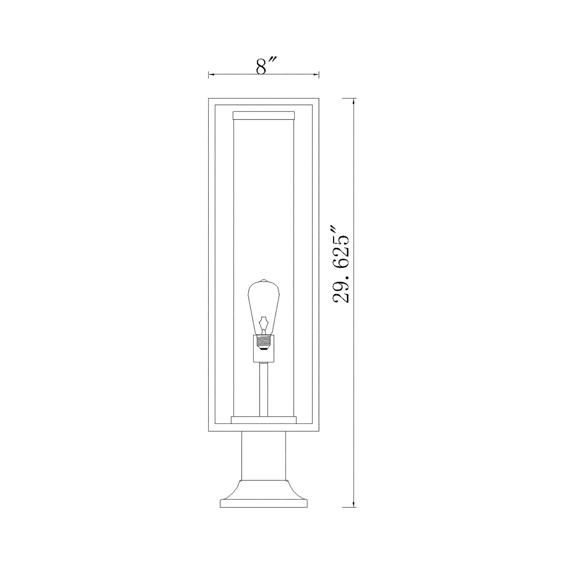 Dunbroch 553PM Outdoor Pier Mount Light - line drawing.