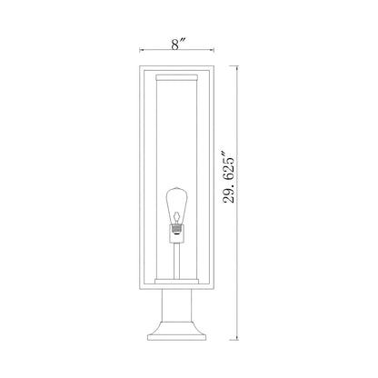 Dunbroch 553PM Outdoor Pier Mount Light - line drawing.