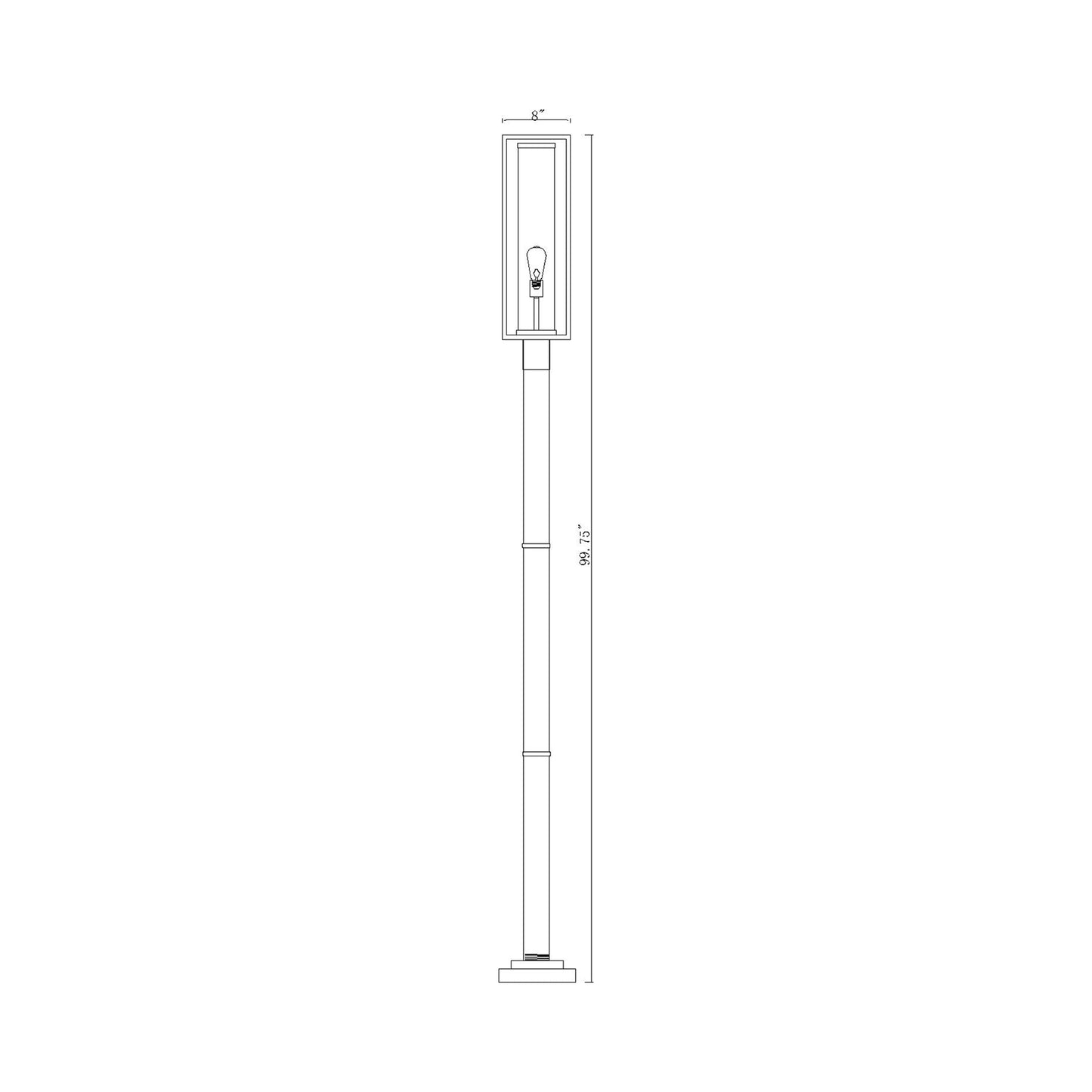Dunbroch 567P Outdoor Post Light - line drawing.