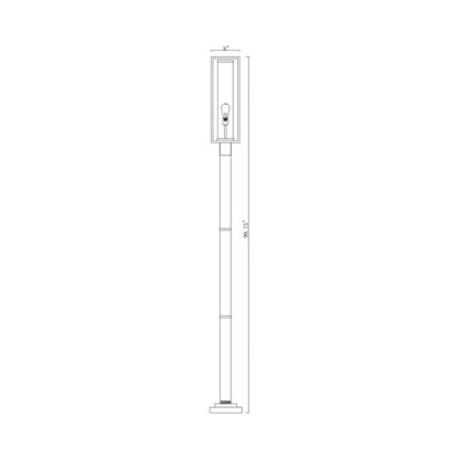 Dunbroch 567P Outdoor Post Light - line drawing.