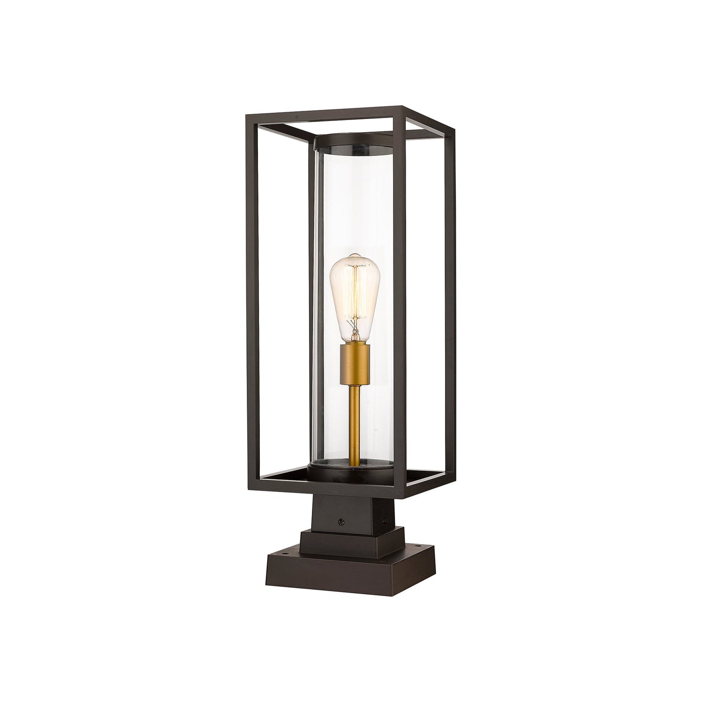 Dunbroch 584S Outdoor Pier Mount Light in Deep Bronze/Outdoor Brass (23.63-Inch).
