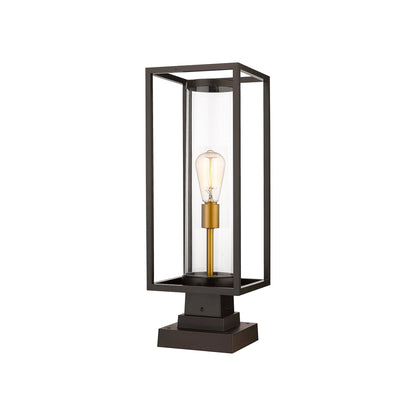 Dunbroch 584S Outdoor Pier Mount Light in Deep Bronze/Outdoor Brass (23.63-Inch).
