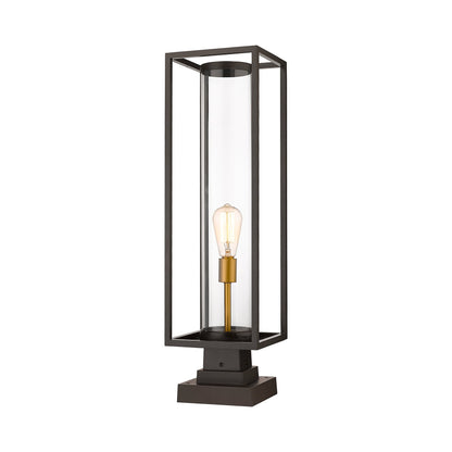 Dunbroch 584S Outdoor Pier Mount Light in Deep Bronze/Outdoor Brass (29.63-Inch).