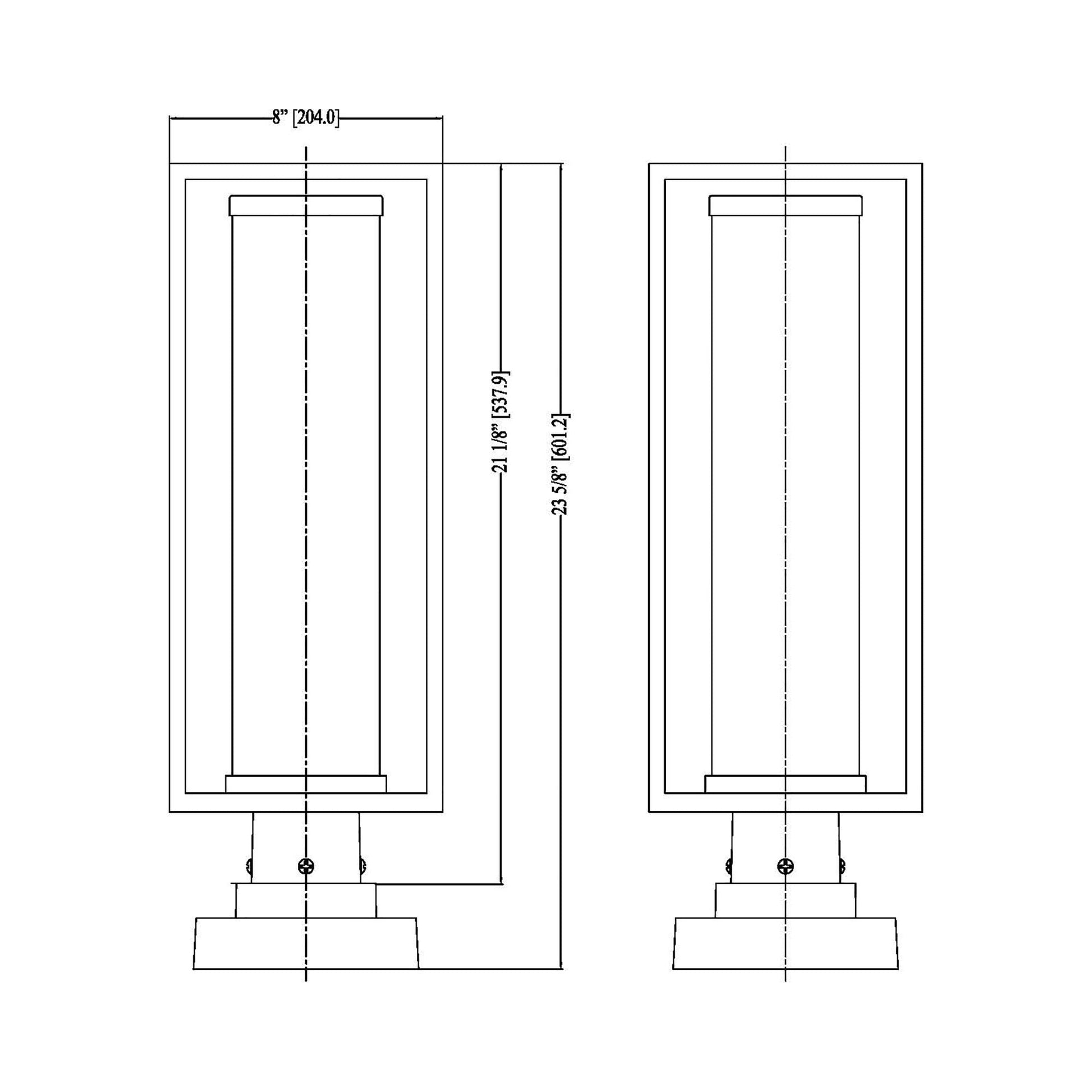 Dunbroch 584S Outdoor Pier Mount Light - line drawing.