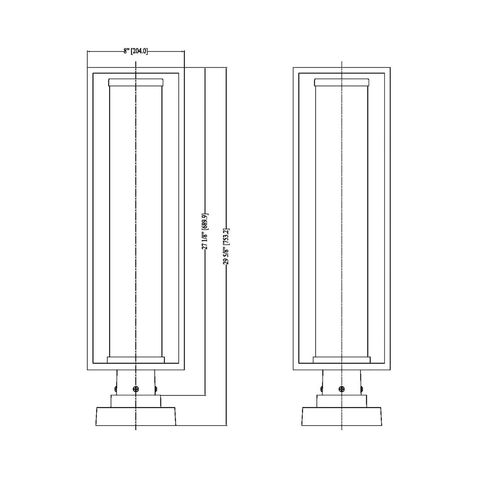 Dunbroch 584S Outdoor Pier Mount Light - line drawing.