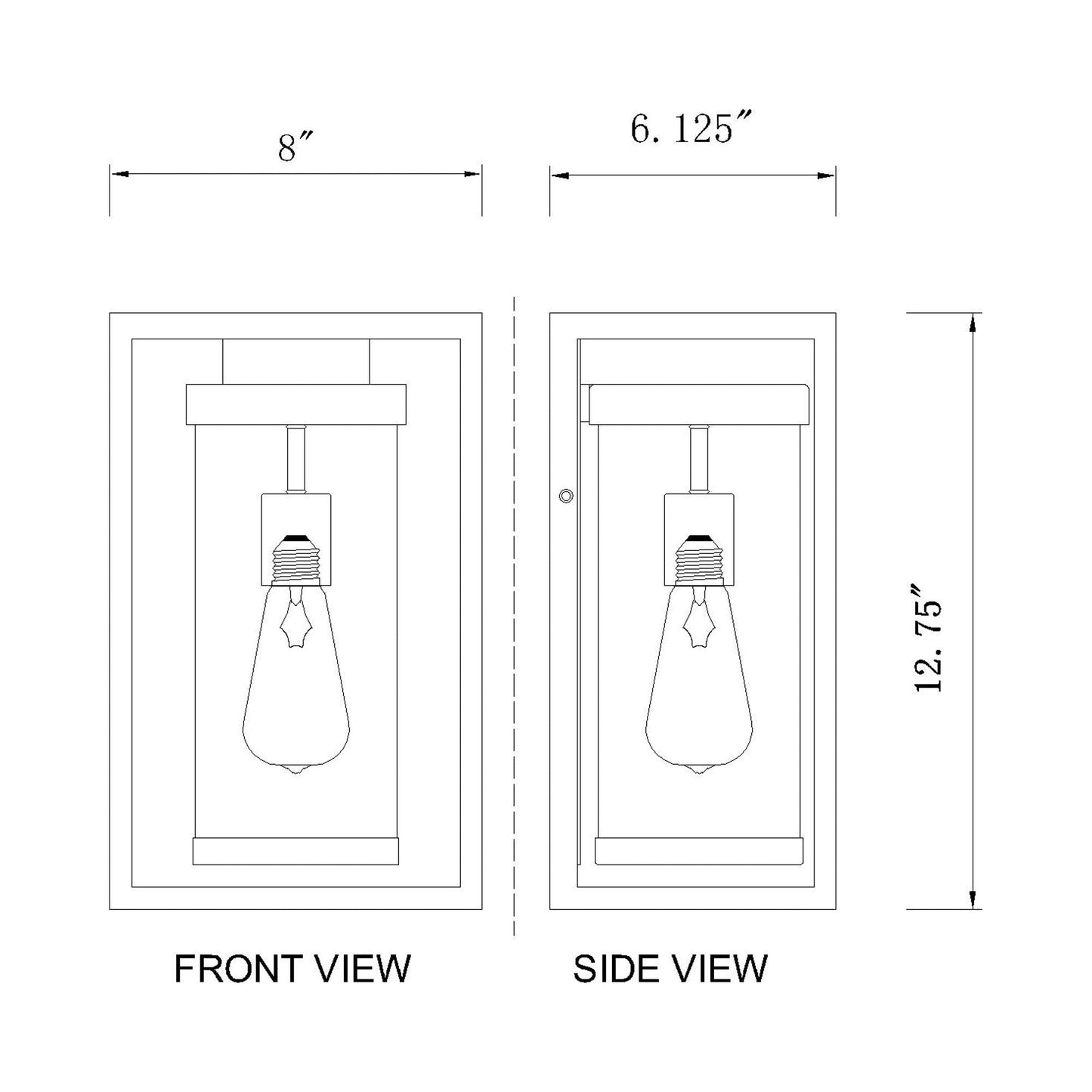 Dunbroch Outdoor Wall Light - line drawing.