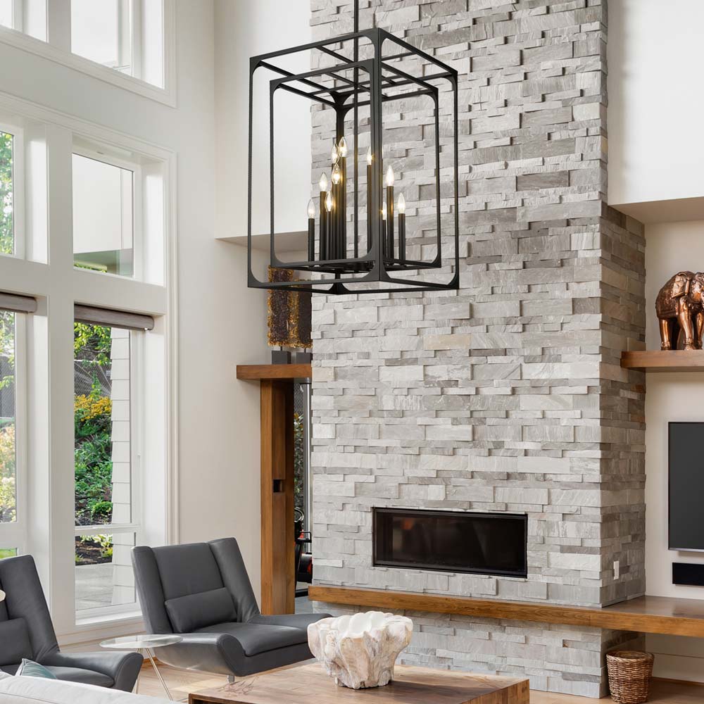 Easton Chandelier in living room.