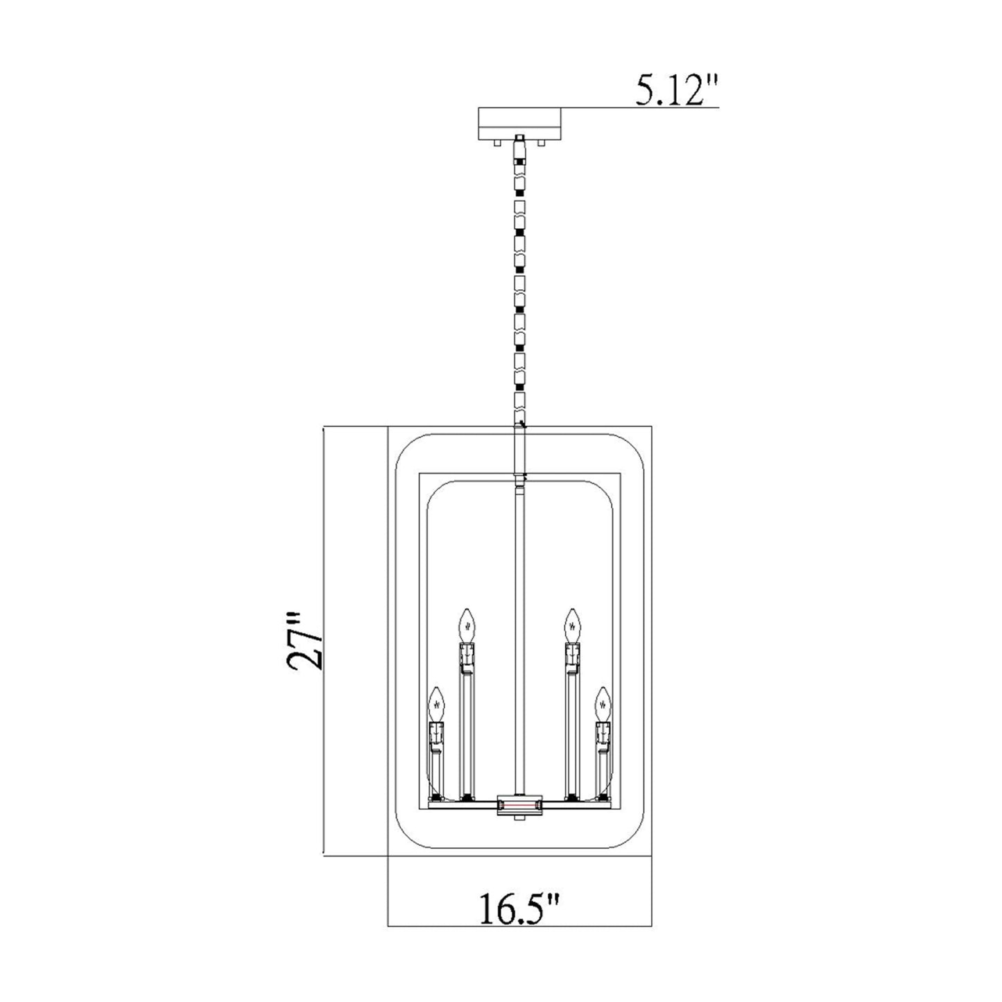 Easton Chandelier - line drawing.