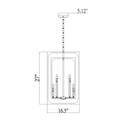 Easton Chandelier - line drawing.