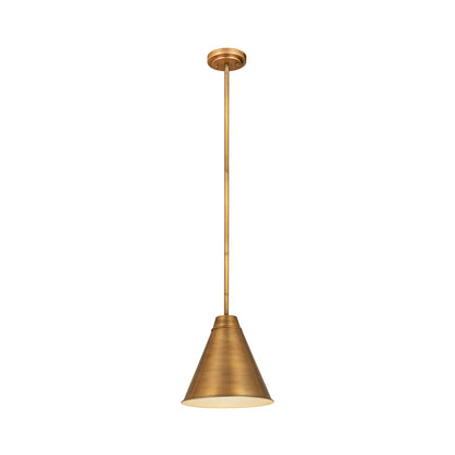 Eaton Pendant Light in Rubbed Brass (12-Inch).