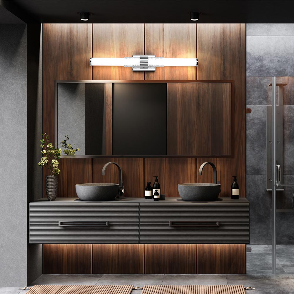 Egon LED Bath Wall Light in bathroom.