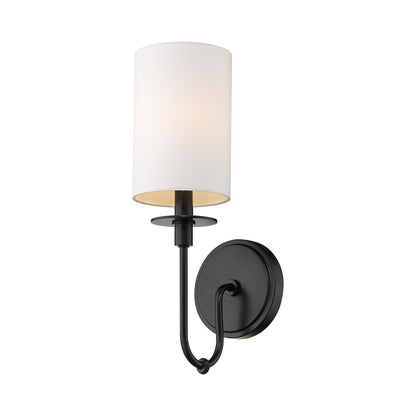Ella Wall Light in Matte Black/White.