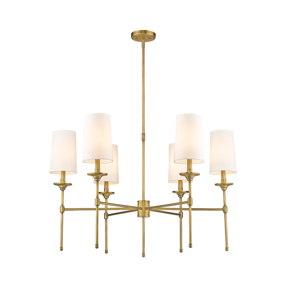 Emily Chandelier in Rubbed Brass (6-Light).