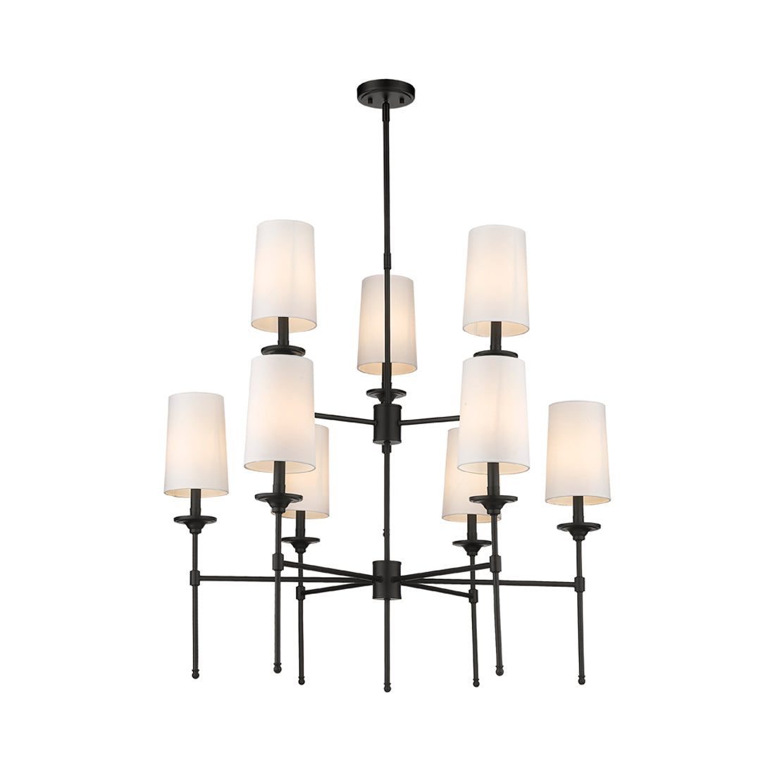 Emily Chandelier in Matte Black (9-Light).