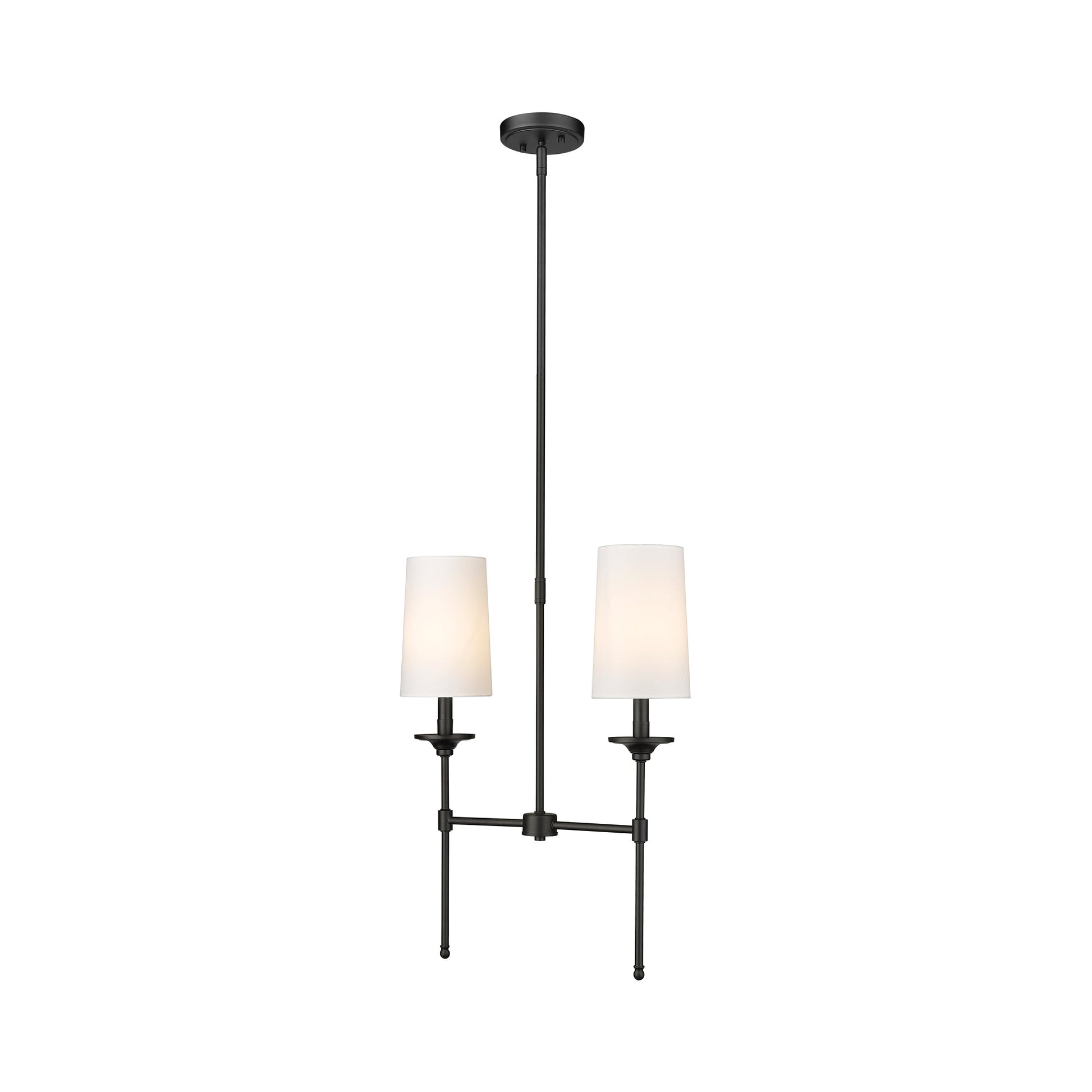 Emily Linear Chandelier in Matte Black (2-Light).