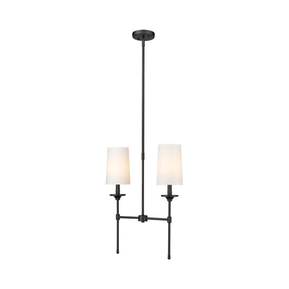 Emily Linear Chandelier in Matte Black (2-Light).