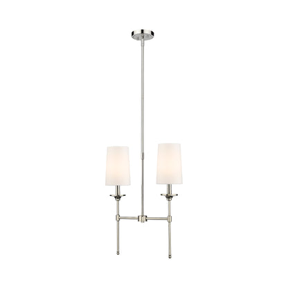 Emily Linear Chandelier in Polished Nickel (2-Light).