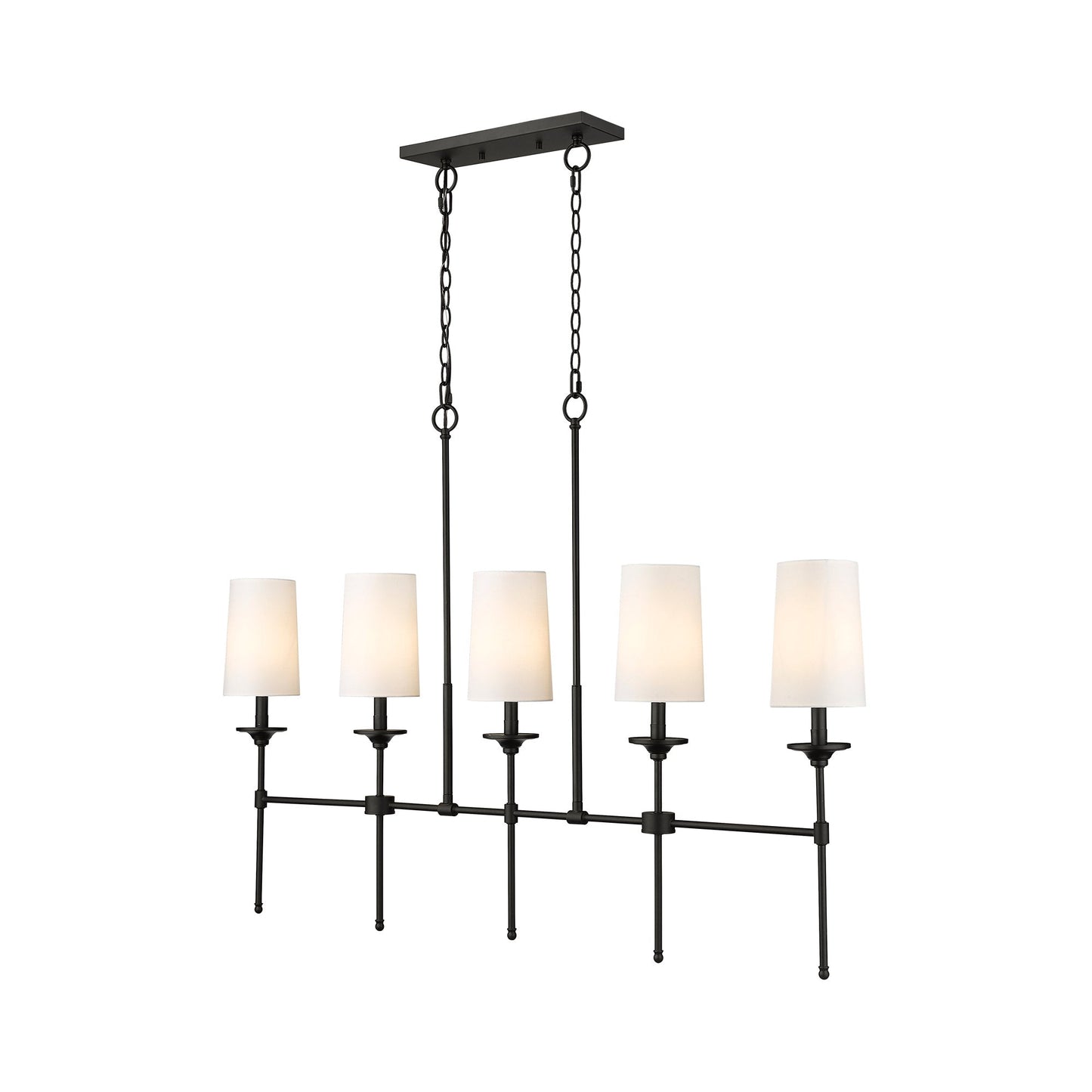 Emily Linear Chandelier in Matte Black (5-Light).
