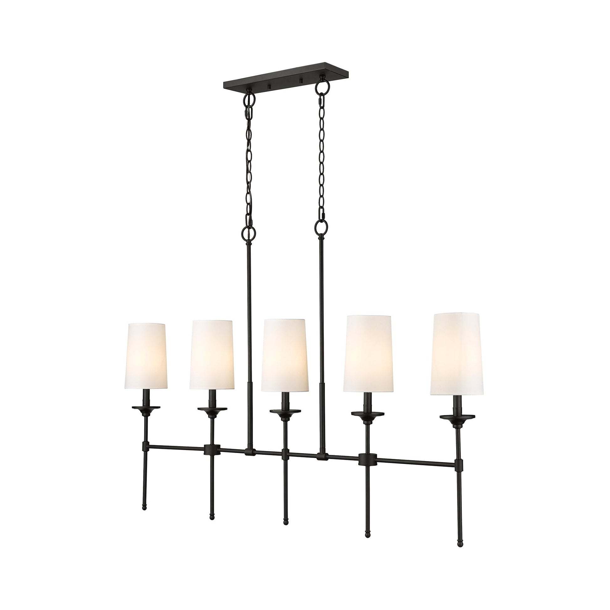 Emily Linear Chandelier in Matte Black (5-Light).