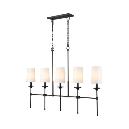 Emily Linear Chandelier in Matte Black (5-Light).
