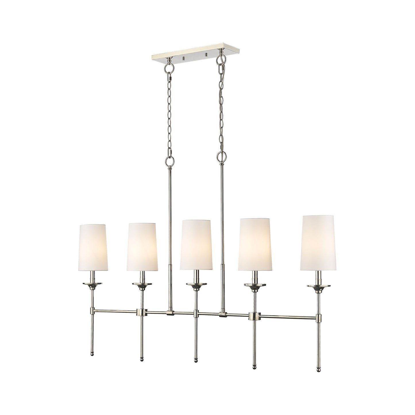 Emily Linear Chandelier in Polished Nickel (5-Light).