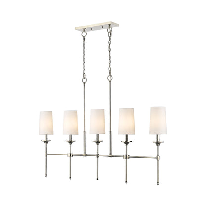 Emily Linear Chandelier in Polished Nickel (5-Light).