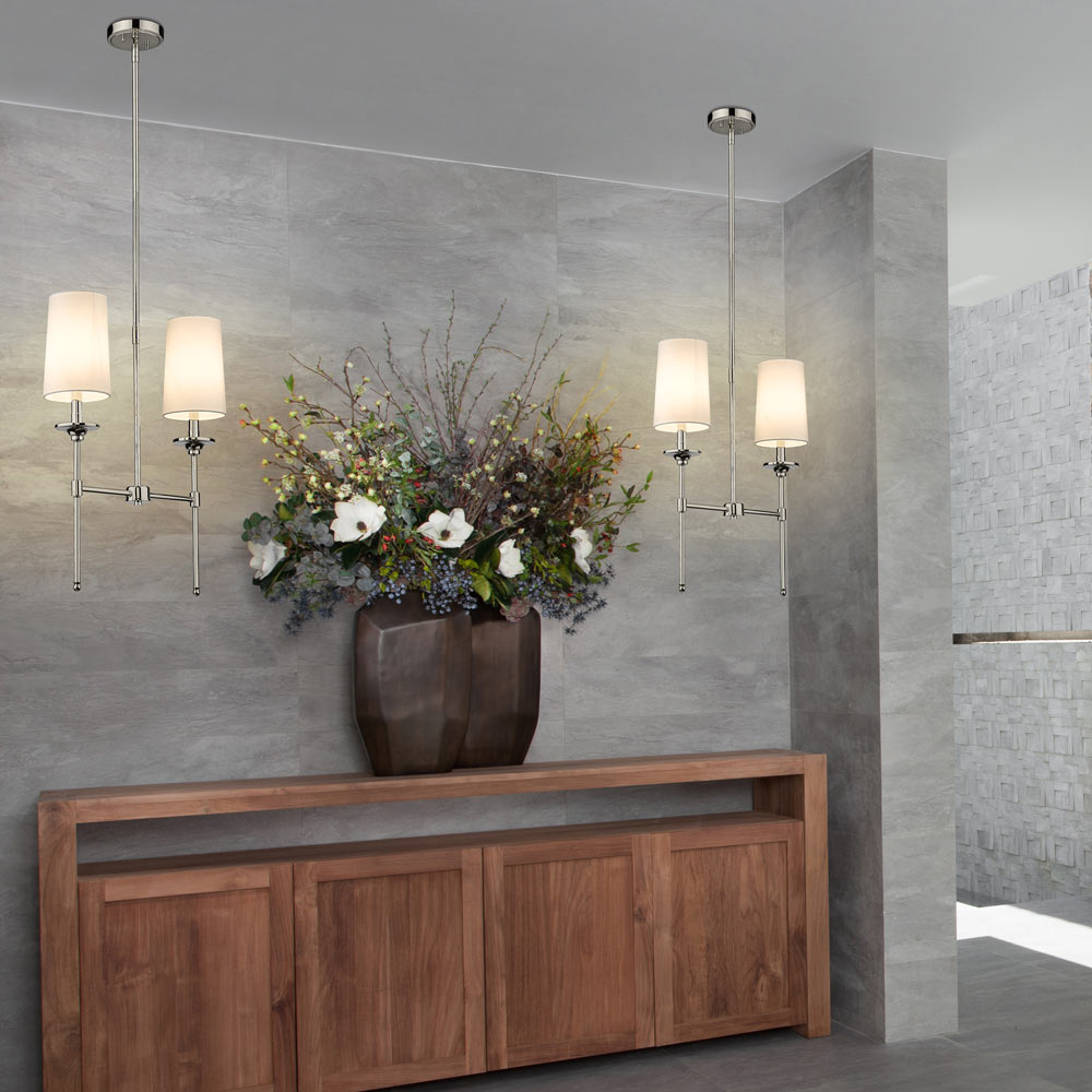 Emily Linear Chandelier in living room.