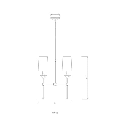 Emily Linear Chandelier - line drawing.
