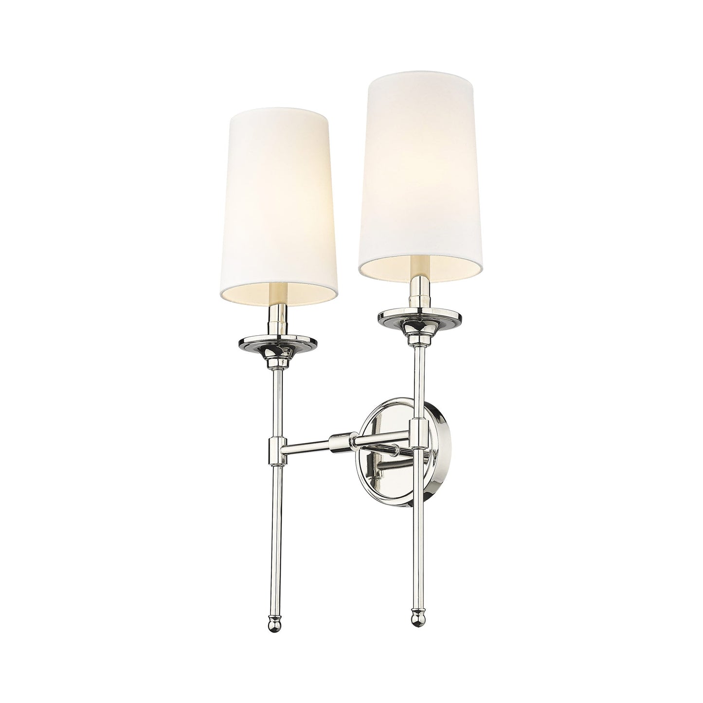 Emily Wall Light in Polished Nickel (2-Light).