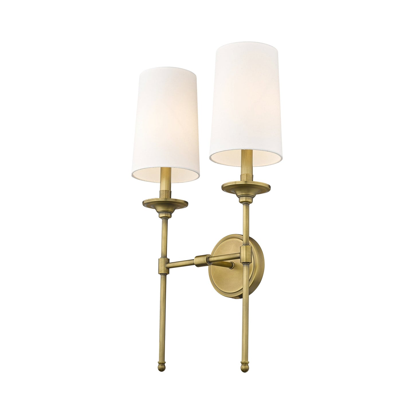 Emily Wall Light in Rubbed Brass (2-Light).