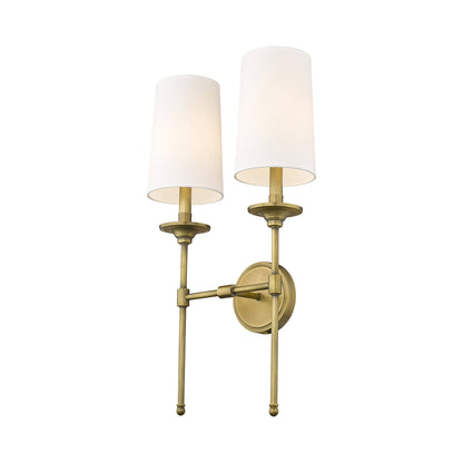 Emily Wall Light in Rubbed Brass (2-Light).