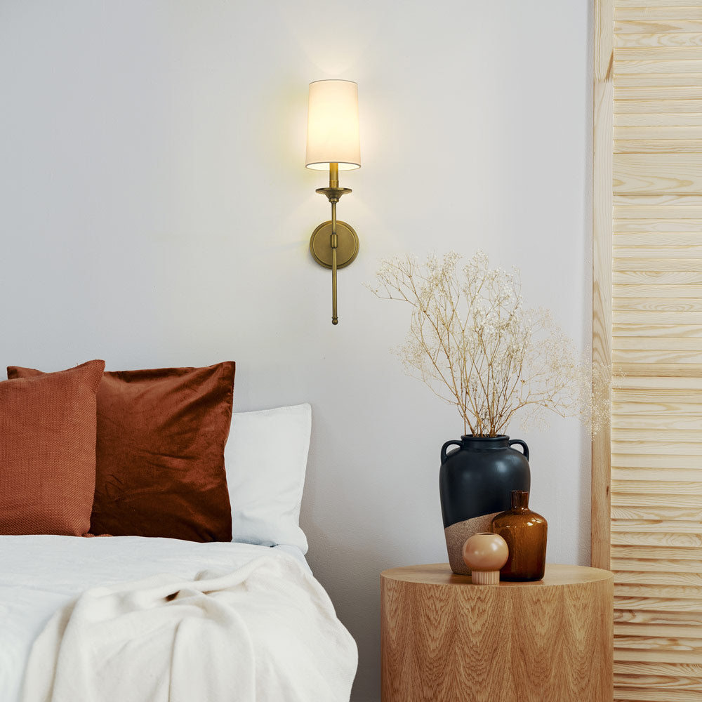 Emily Wall Light in bedroom.