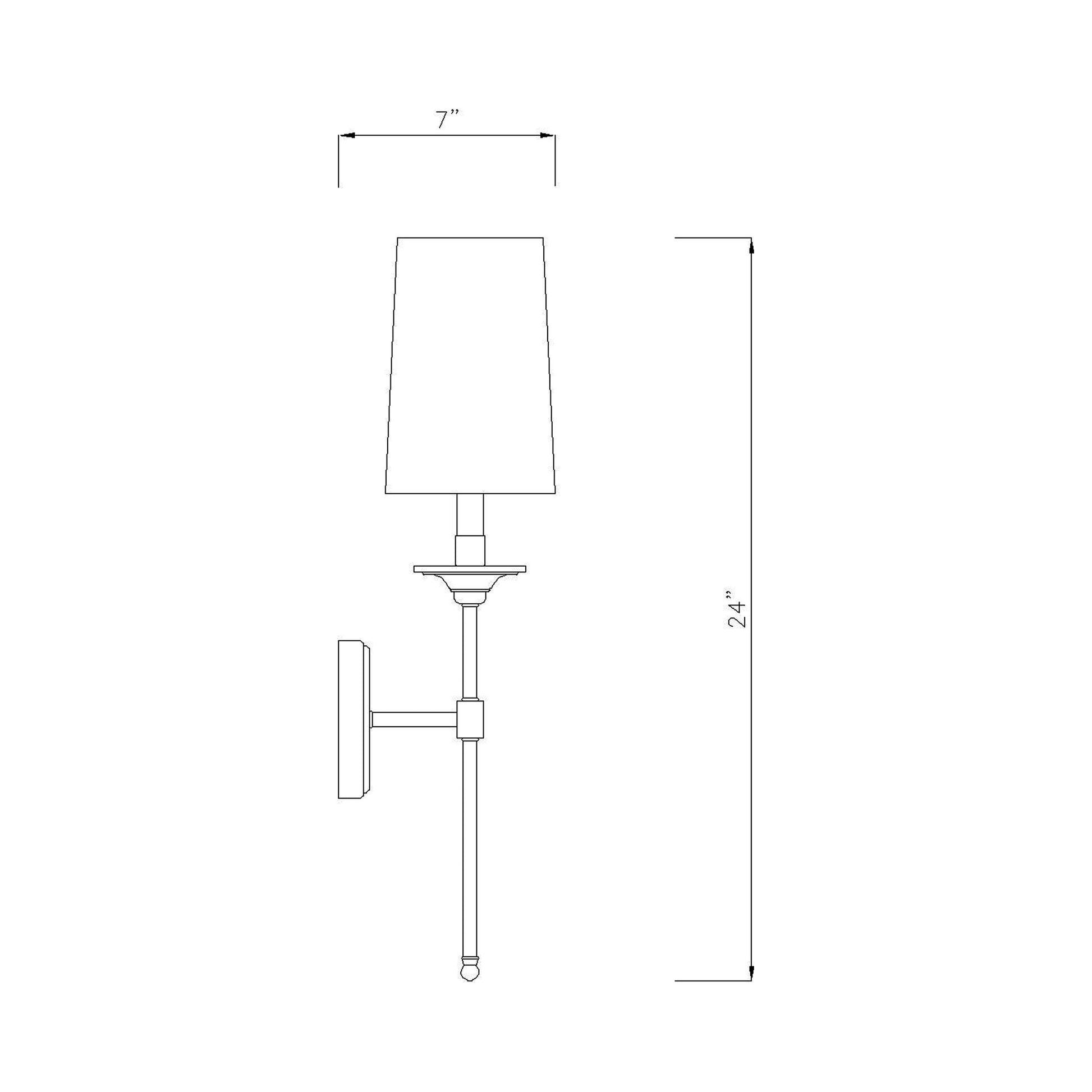 Emily Wall Light - line drawing.