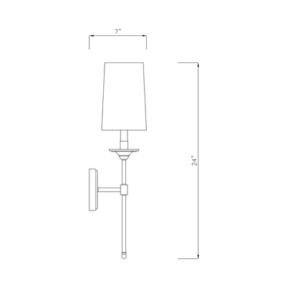 Emily Wall Light - line drawing.